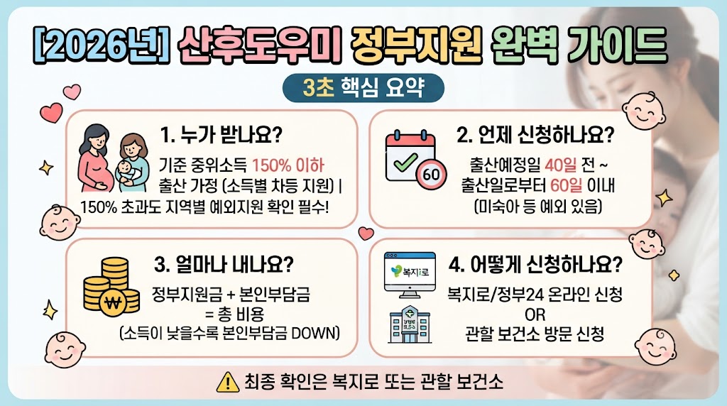 2026년 산후도우미 정부지원