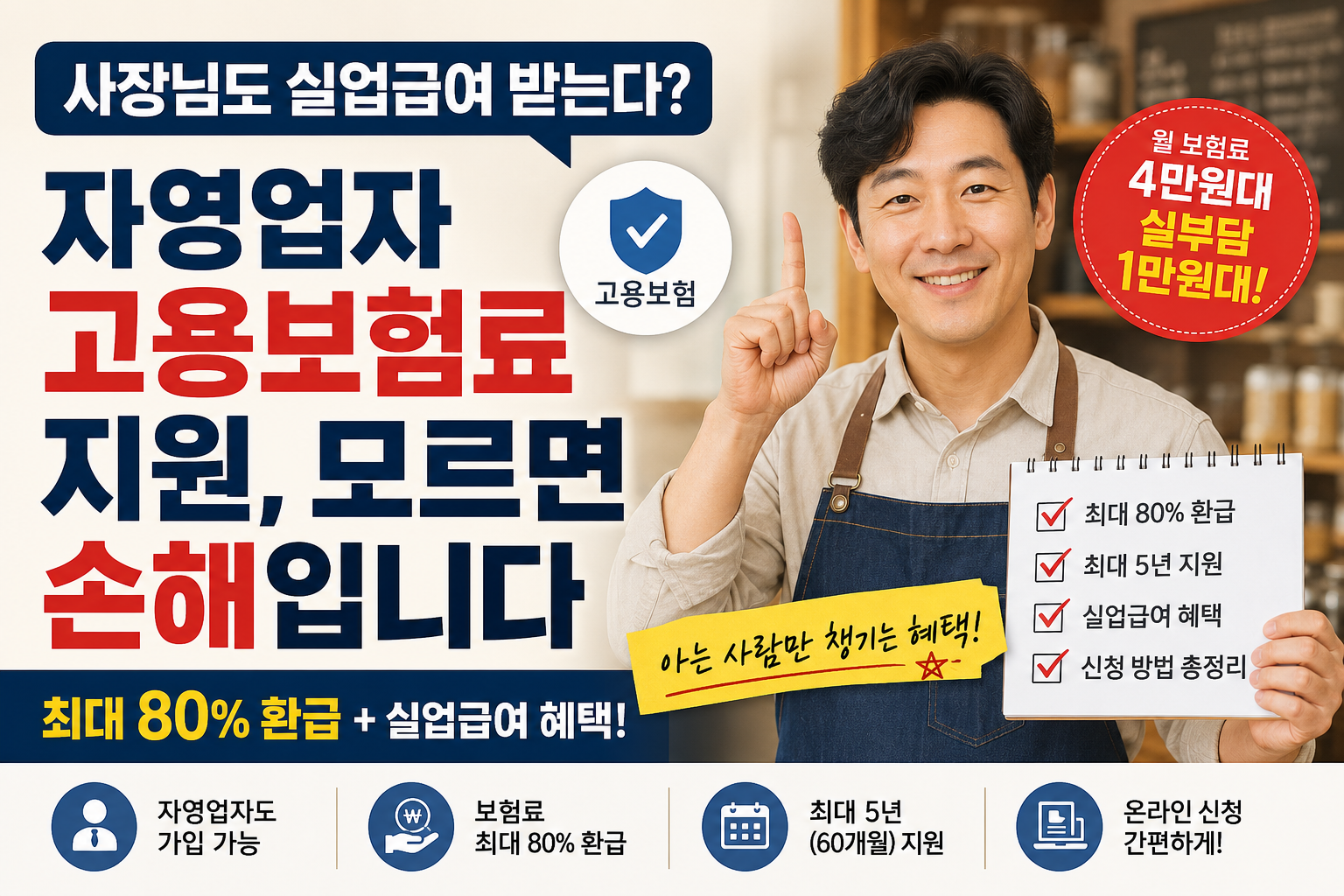 자영업자 고용보험료 지원금