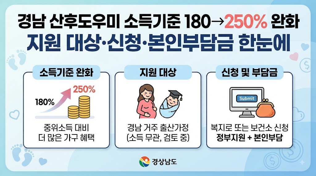 경남 산후도우미 소득기준