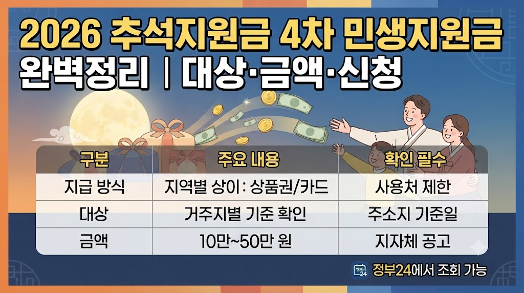 추석지원금 4차 민생지원금